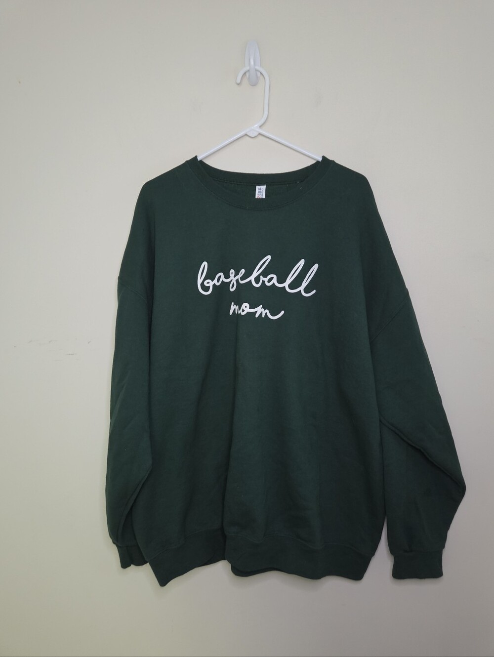 Women's Green Baseball Mom Sweatshirt Sz 3XL